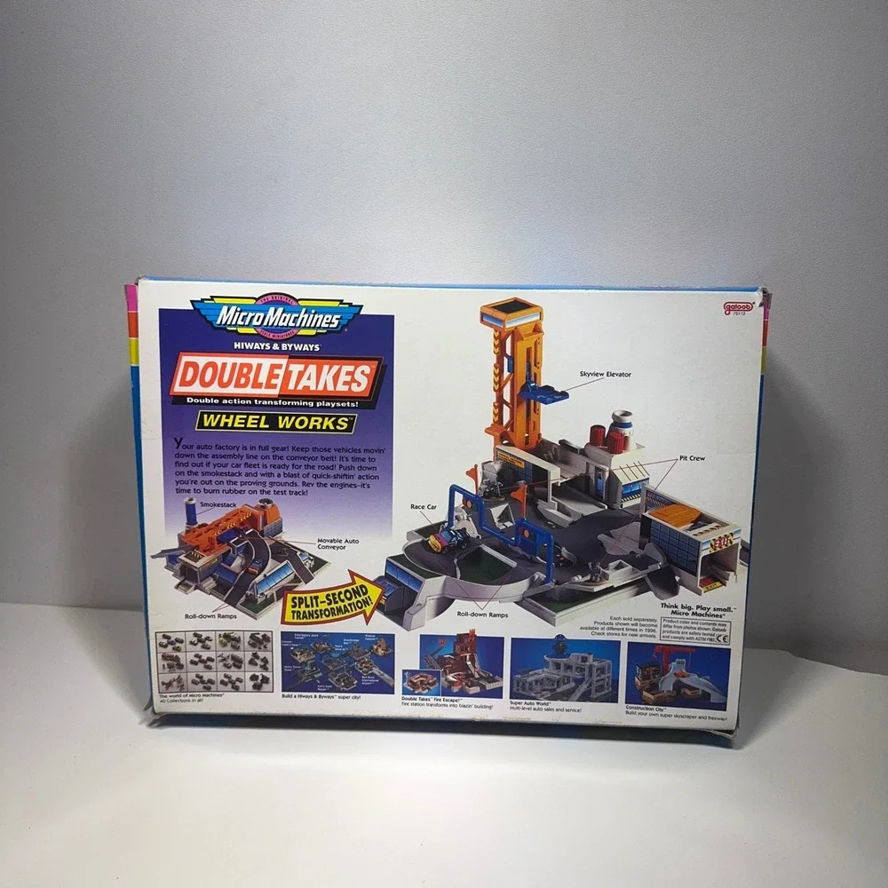 Galoob Micro Machines Double Takes Wheel Works Playset incomplete in Box